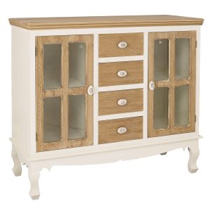 JULIETTE SIDEBOARD WITH GLASS CREAM